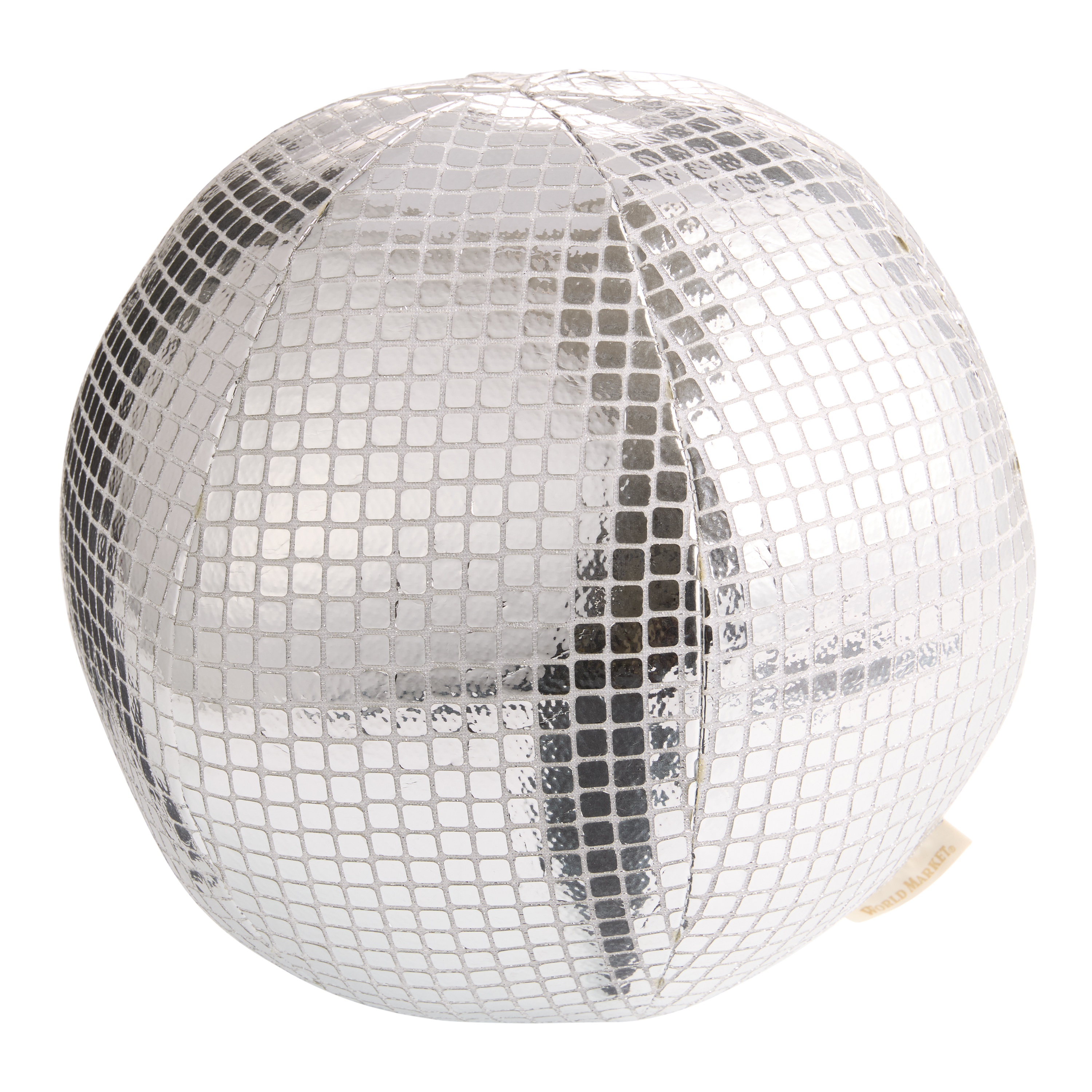 Round Silver Disco Ball Throw Pillow - World Market