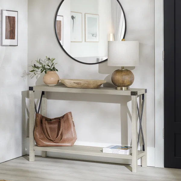 Larenda Entryway Table With Open Shelf Storage