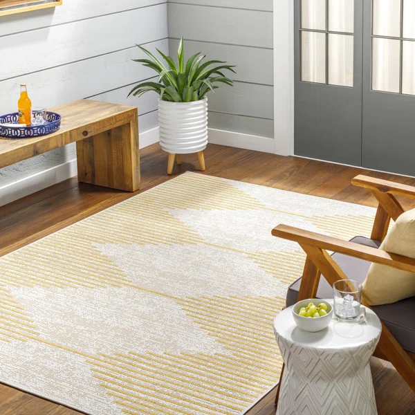 Granby Geometric Yellow Indoor/outdoor Area Rug