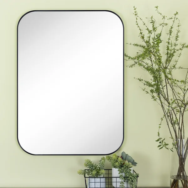 Mid-century Modern Chic Metal Rounded Wall Mirrors