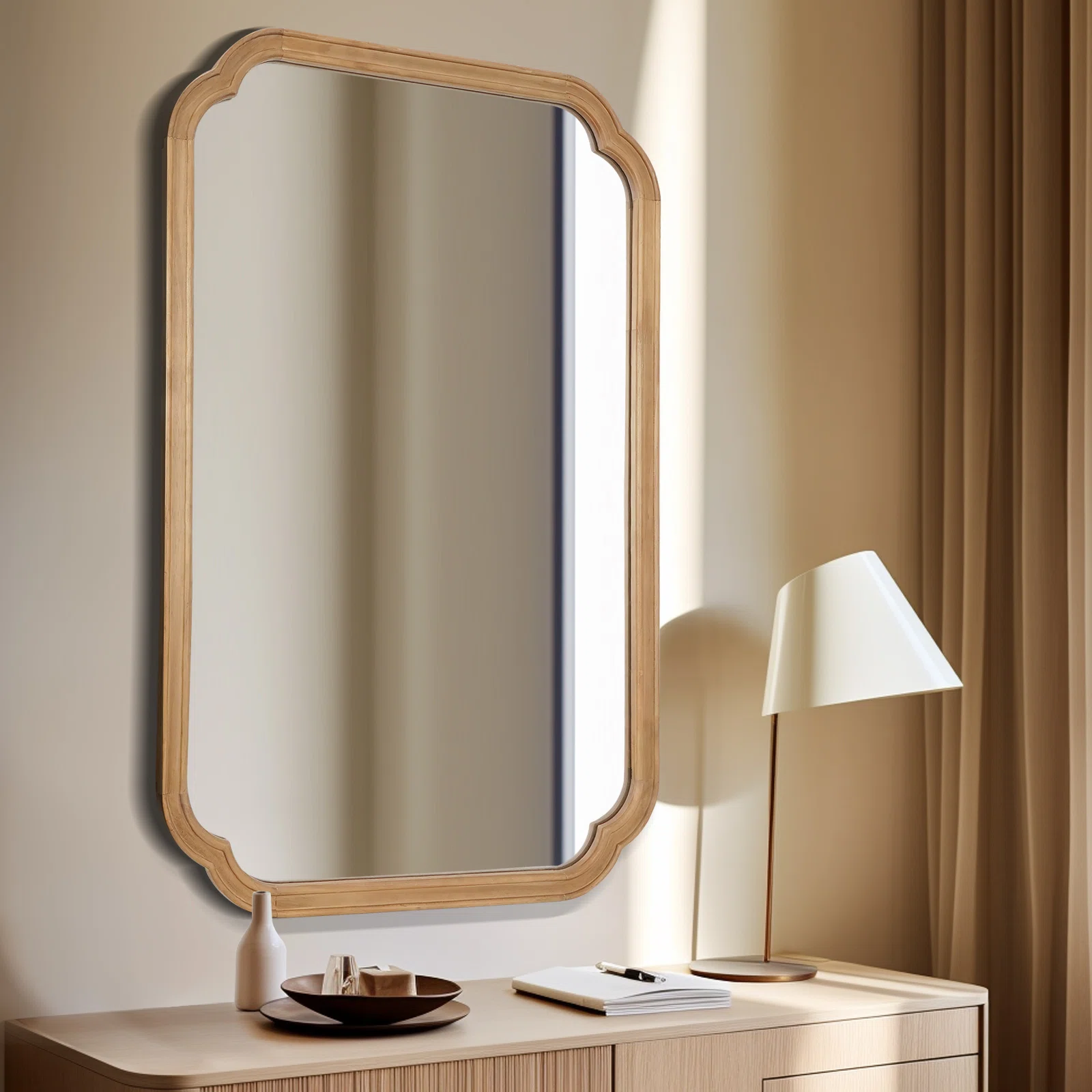 Ophelia & Co. Ali Wood Accent Wall For Bathroom, Decorative Mirror & Reviews