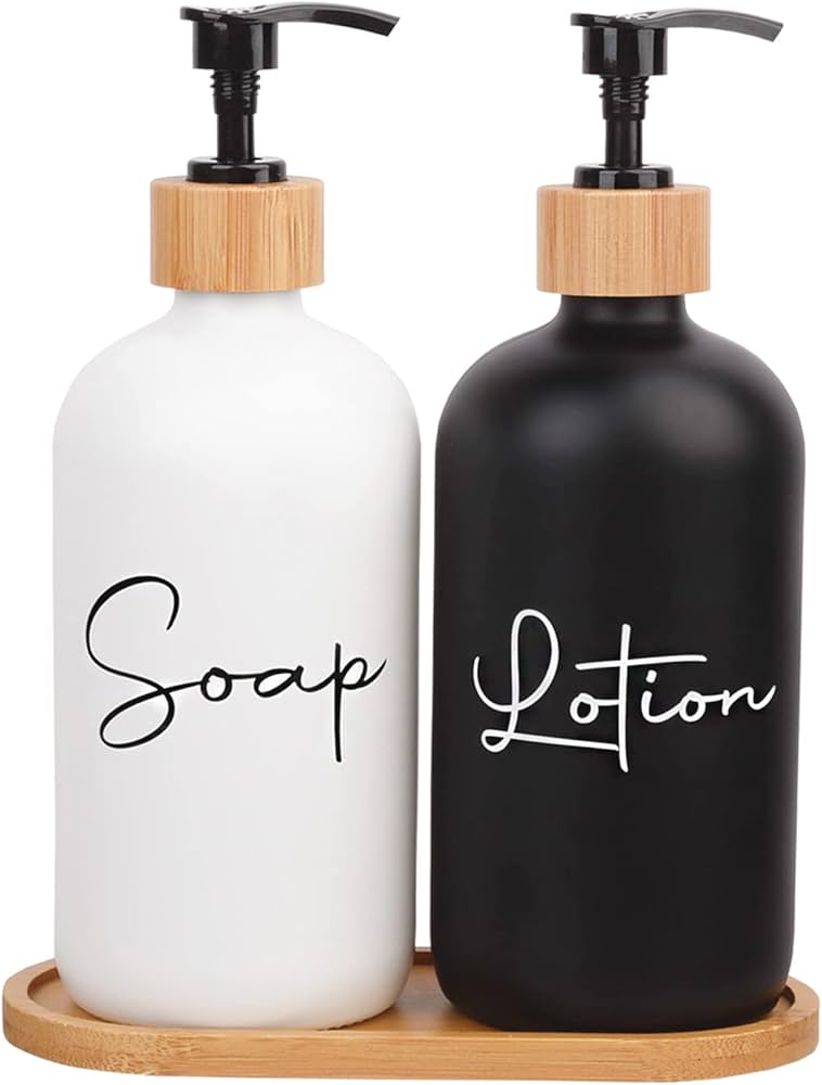 17 Oz Hand Soap Dispenser Empty Glass Lotion Pump Bottles