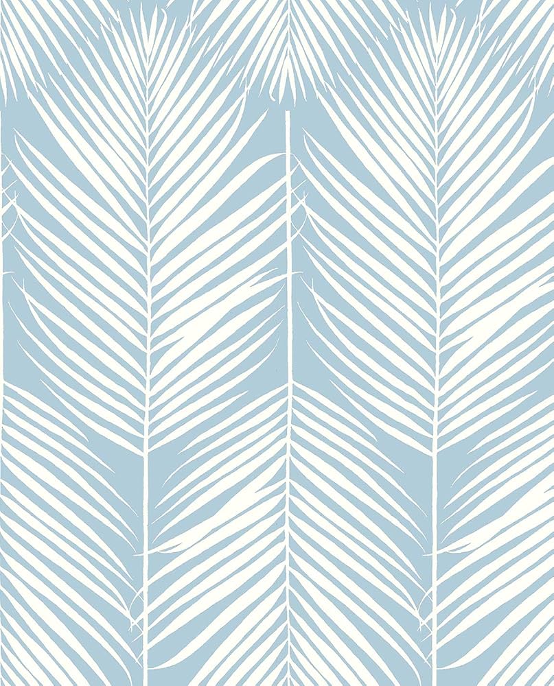 Nextwall Palm Silhouette Coastal Peel And Stick Wallpaper (hampton Blue)