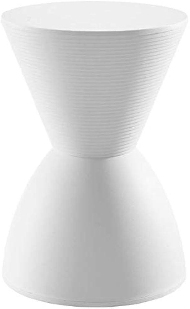 Hawthorne Collections 17" Contemporary Modern Hourglass Accent Stool In White : Home & Kitchen