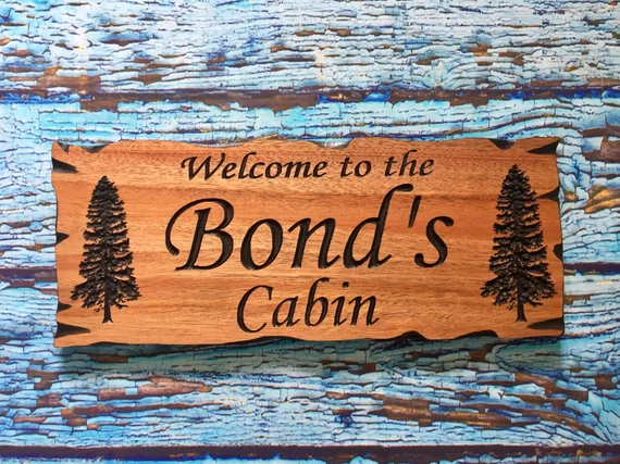 Outdoor Sign Rot Resistant Wooden Carved