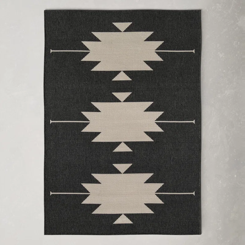 Allmodern Genesis Southwestern Charcoalcream Indoor Outdoor Area Rug