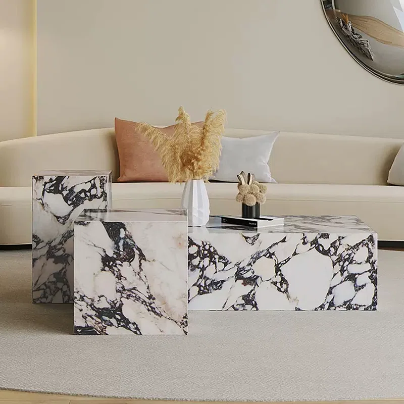 Orren Ellis Elvida Artificial Marble Modern Coffee Table