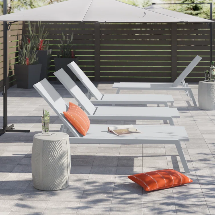 Wade Logan Petrie 765 Long Reclining Chaise Lounge Set