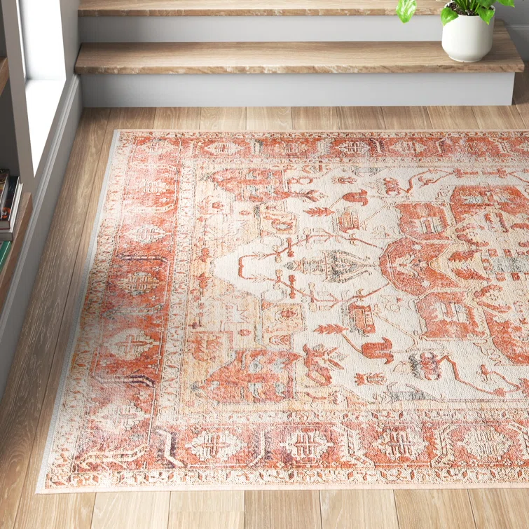 Langley Street Kerwin Oriental Orangebeige Area Rug