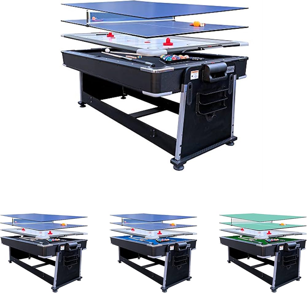 Rack Triad 7-foot 3-in-1 Multi Game Swivel Billiard/pool Table (black Felt With Black Body) : Sports & Outdoors