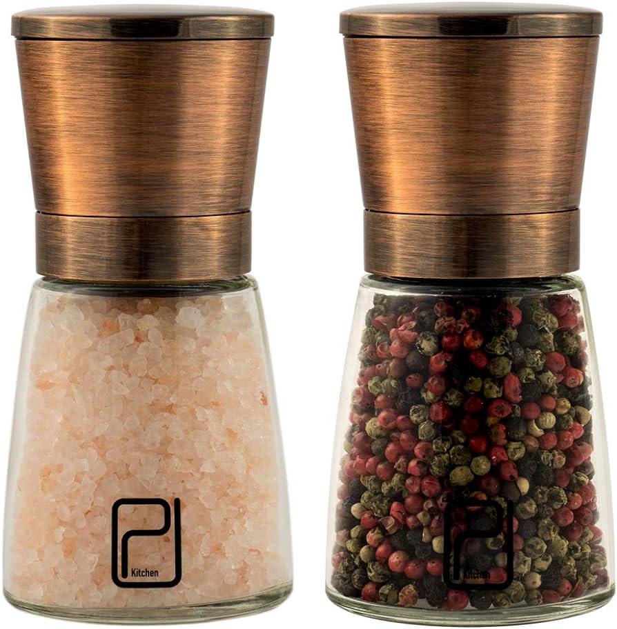 Salt & Pepper Copper Stainless Steel Grinder Set