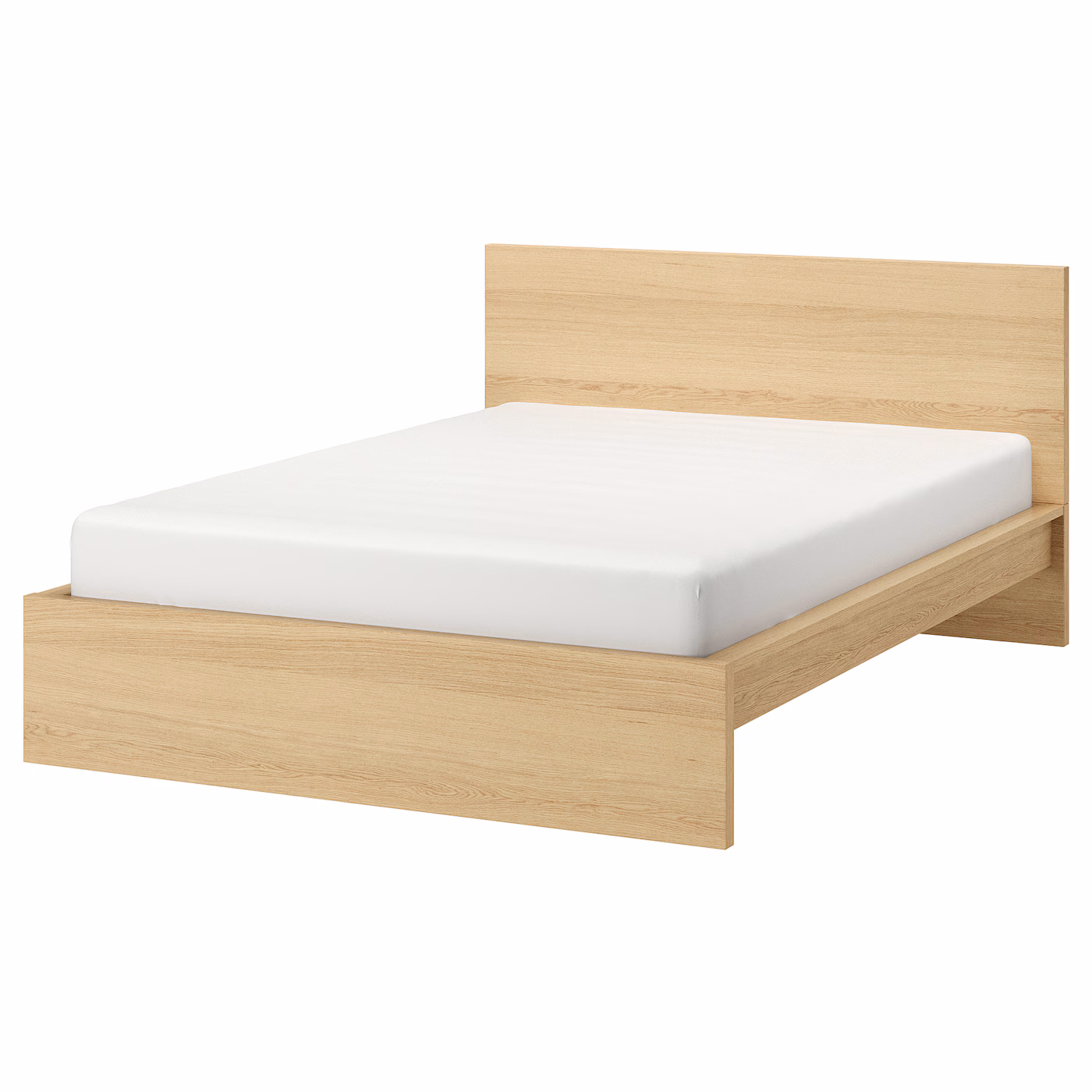 Malm Bed Frame, White Stained Oak Veneer/luröy, King