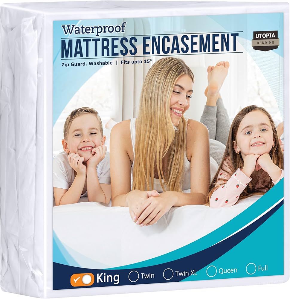 Utopia Bedding Zippered Mattress Encasement King - 100% Waterproof And Bed Bug Proof Mattress Protector - Absorbent