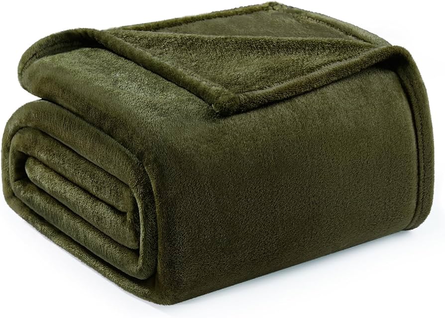 Olive Green Fleece Blanket