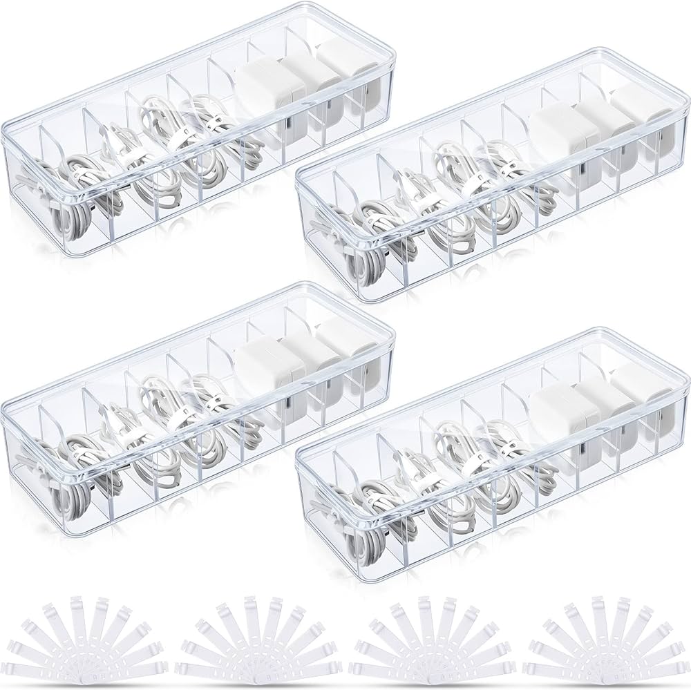 Cable Organizer Box With Wire Ties