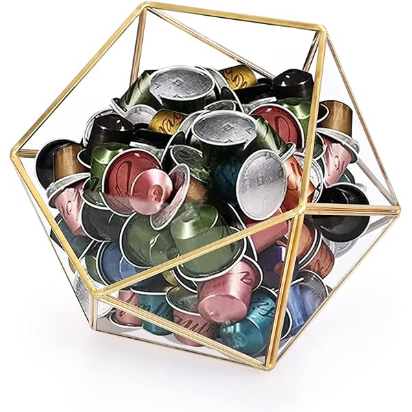 Elldoo Gold Glass Coffee Pods Holder