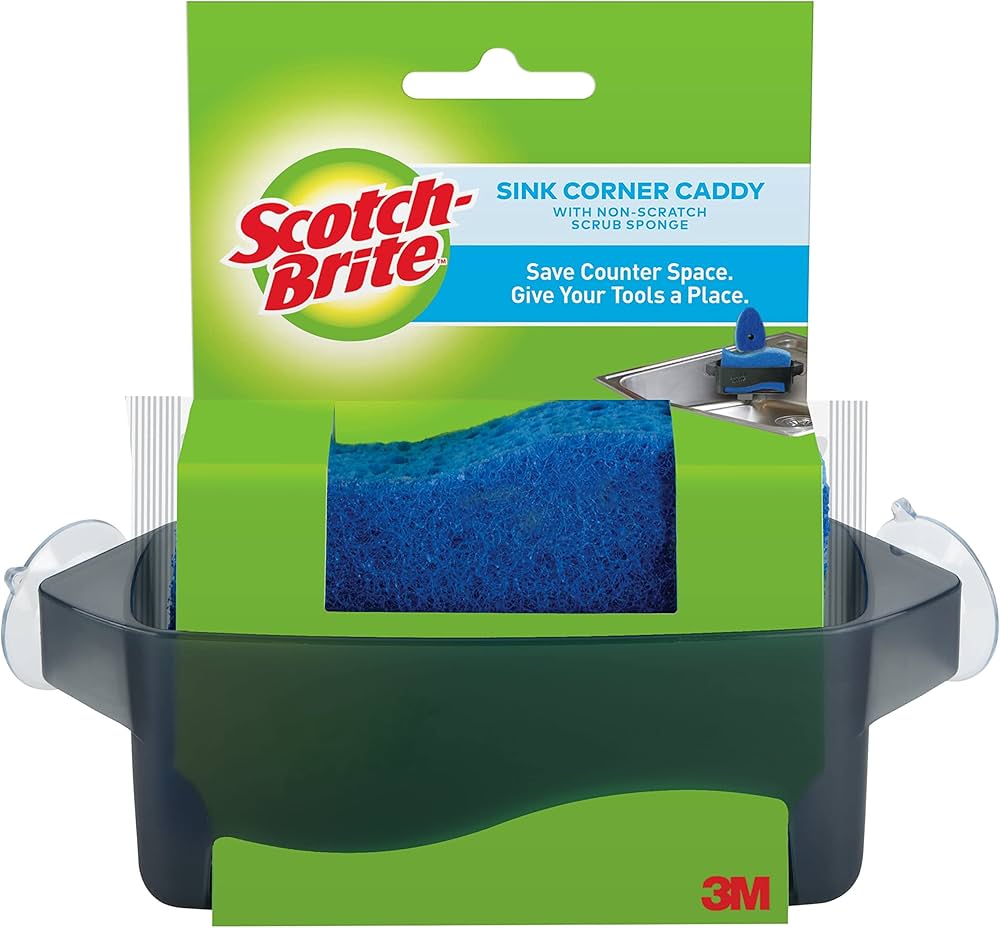 Scotch-brite Sink Corner Caddy With Non-scratch Scrub Sponge