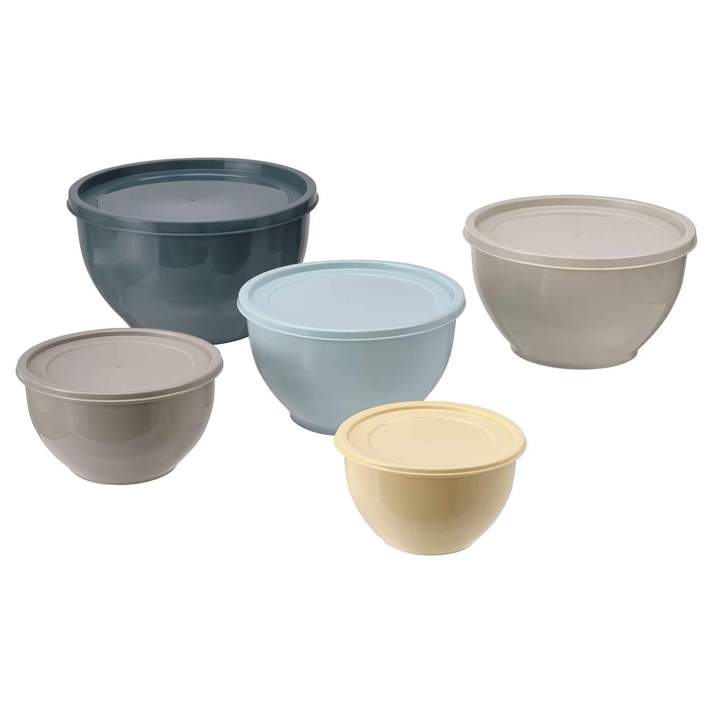Garnityren Bowl With Lid, Set Of 5, Mixed Colors