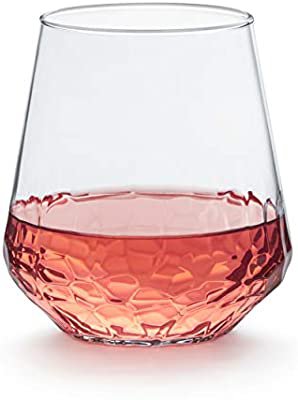 Libbey Hammered Stemless Wine Glasses Set Of 8