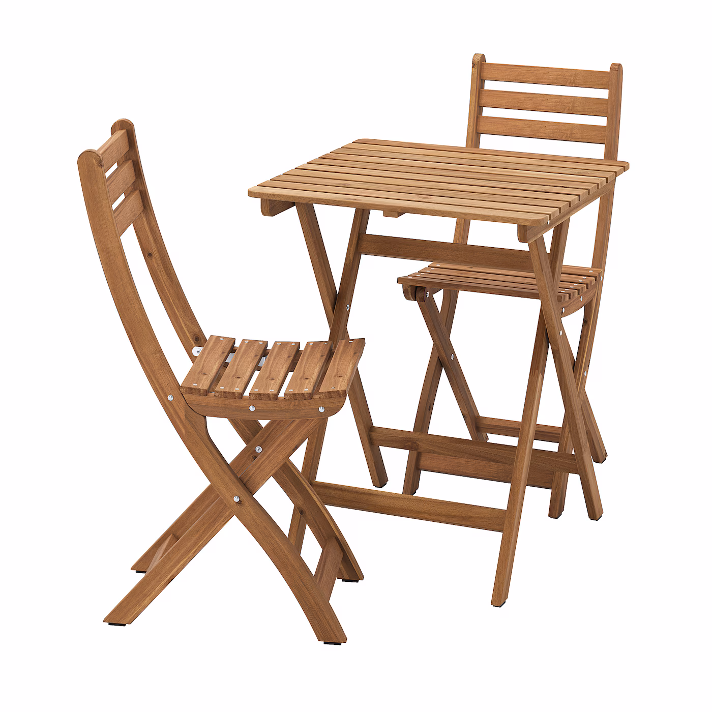 Askholmen Table And 2 Folding Chairs, Outdoor, Dark Brown, 235/8x243/8
