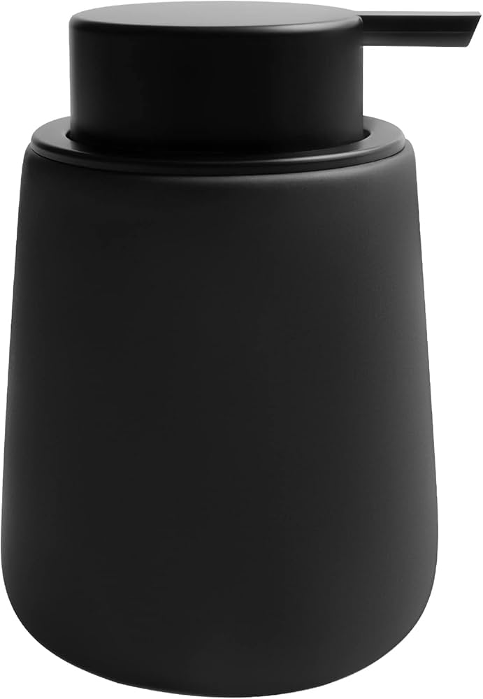 Toozfo Soap Dispenser Ceramic With Easy-to-press Pump Hand Lotion Liquid Dispenser For Shampoo Bathroom Kitchen 12 Oz Black : Home & Kitchen