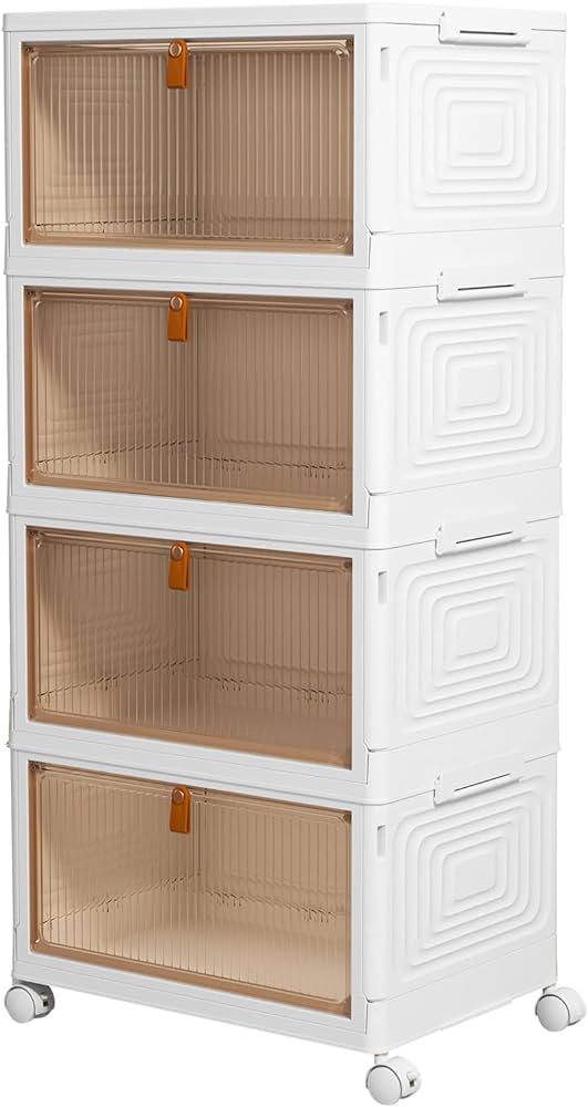 4 Tier Plastic Storage Bins 23qt