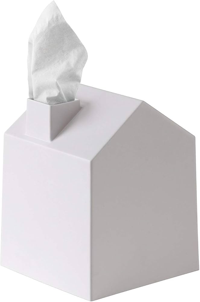 Umbra Casa Tissue Box Cover - Adorable House Shaped Square Tissue Box Holder For Bathroom