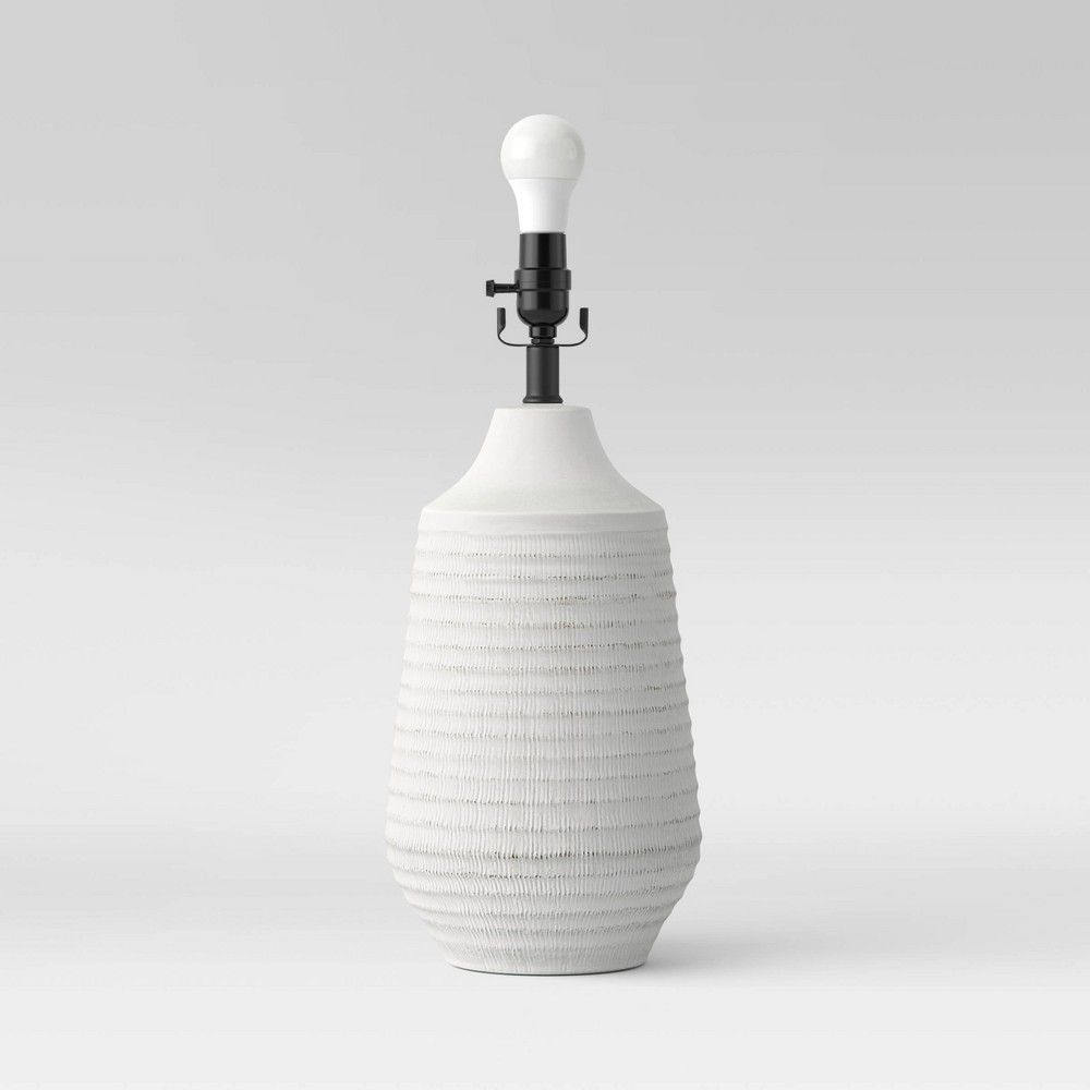 19"x8.5" Large Textured Ceramic Lamp Base White - Threshold