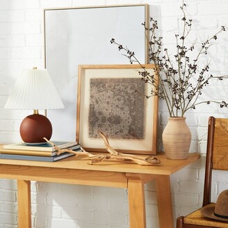 Natural Wicker Table Lamp Brown - Threshold™ Designed With Studio Mcgee: Chic Pleated Drum Shade, Etl Listed