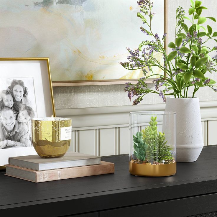 Artificial Round Terrarium With Succulents - Threshold™: Modern Glass Container, Indoor Decor, Faux Plant