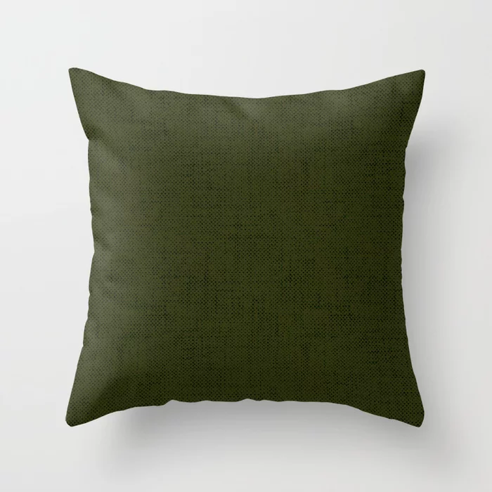 Dark Olive Textured. Throw Pillow By Colortrend