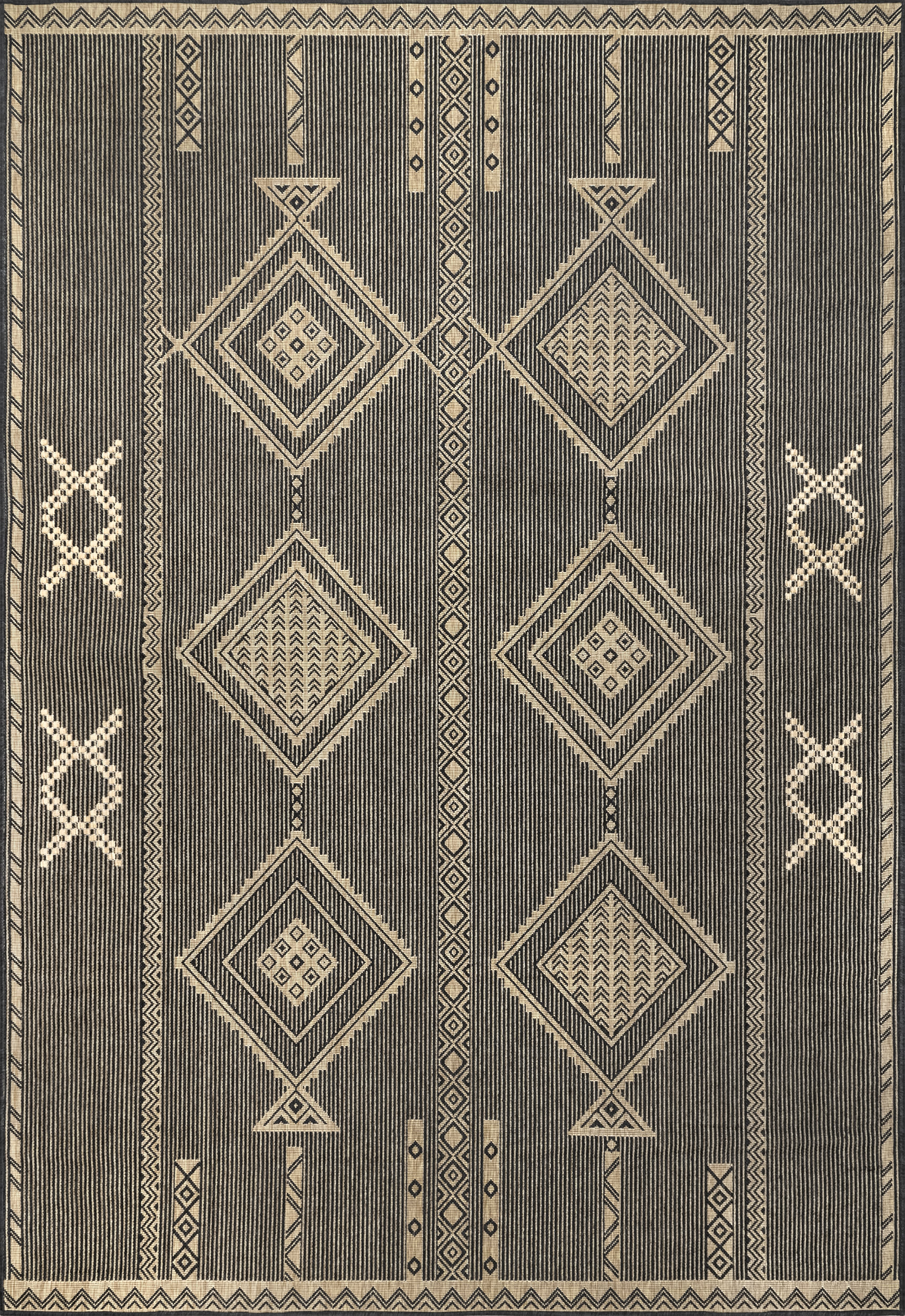 Tessa Geometric Indoor/outdoor Rug | Charcoal