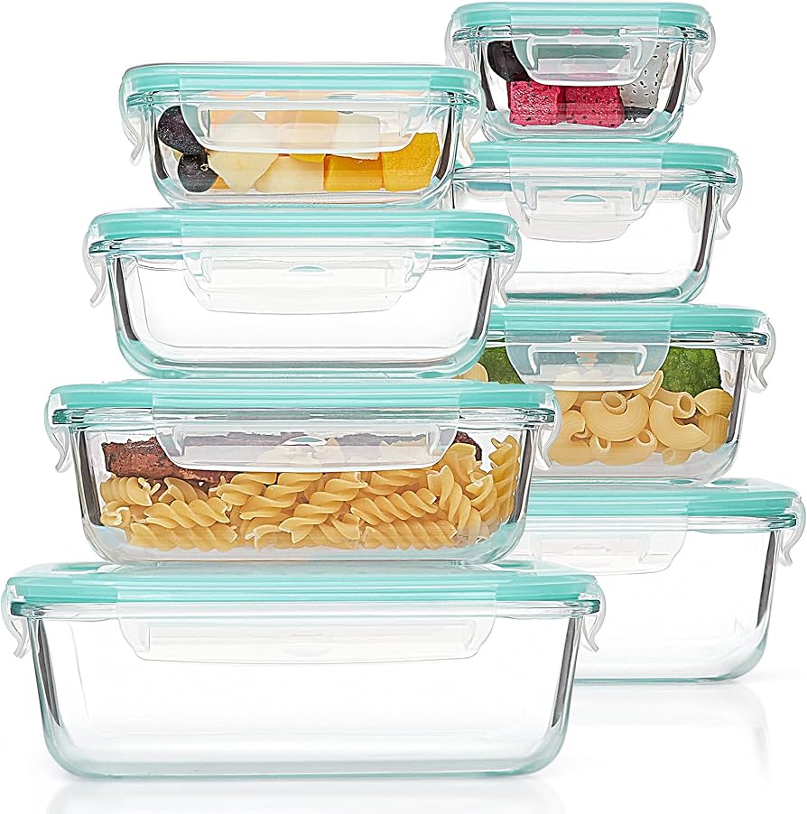 Vtopmart 8 Pack Glass Food Storage Containers