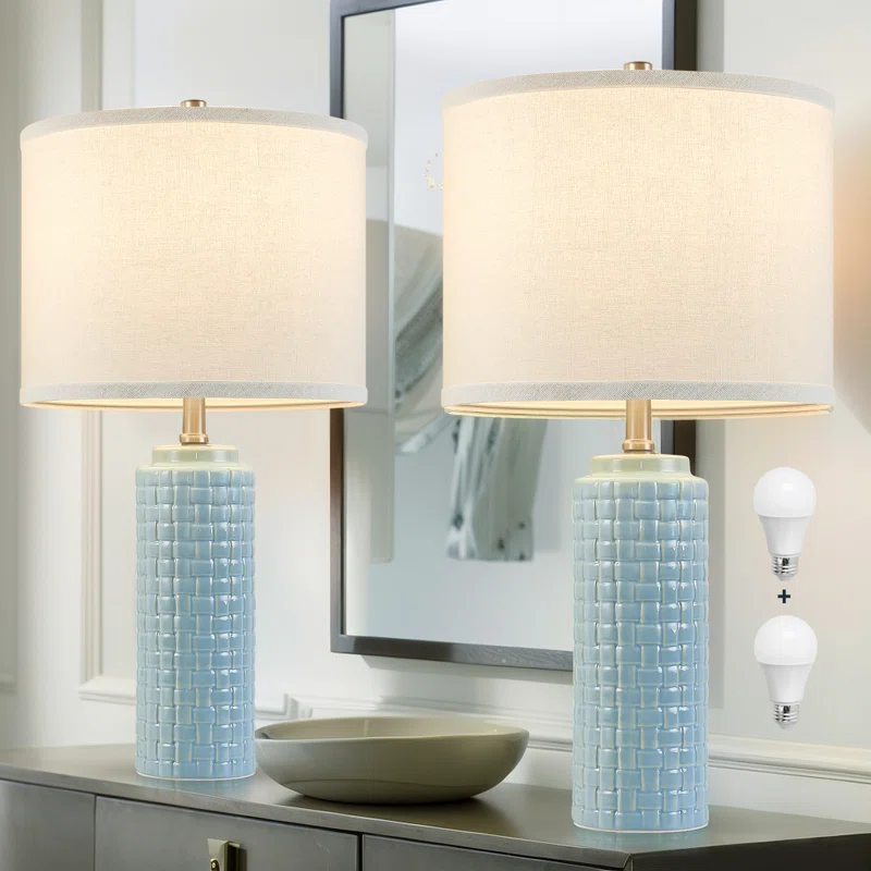 Mariestad Ceramic Table Lamp Set Nightstand Lamp Desk Lamp(bulbs Included) (Set of 2)