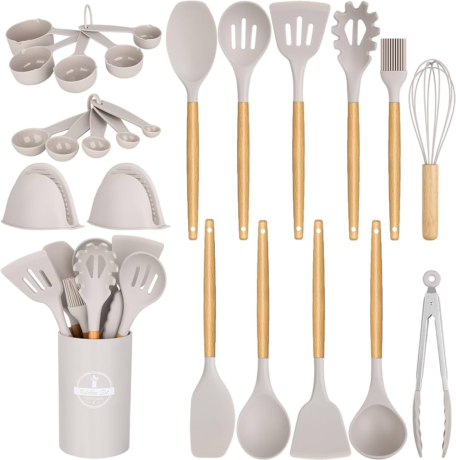 Silicone Cooking Utensils Set - 446°f Heat Resistant Kitchen Utensils