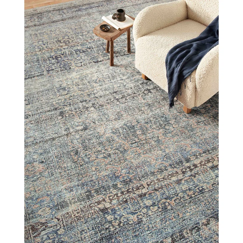 Amber Lewis X Loloi Billie Denim Blush Area Rug