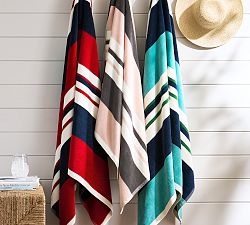 Modern Farmhouse Multi Striped Beach Towel