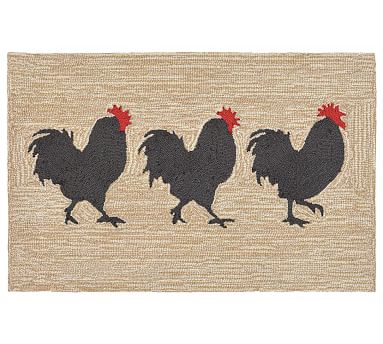 Three Roosters Indoor Outdoor Mat Mp