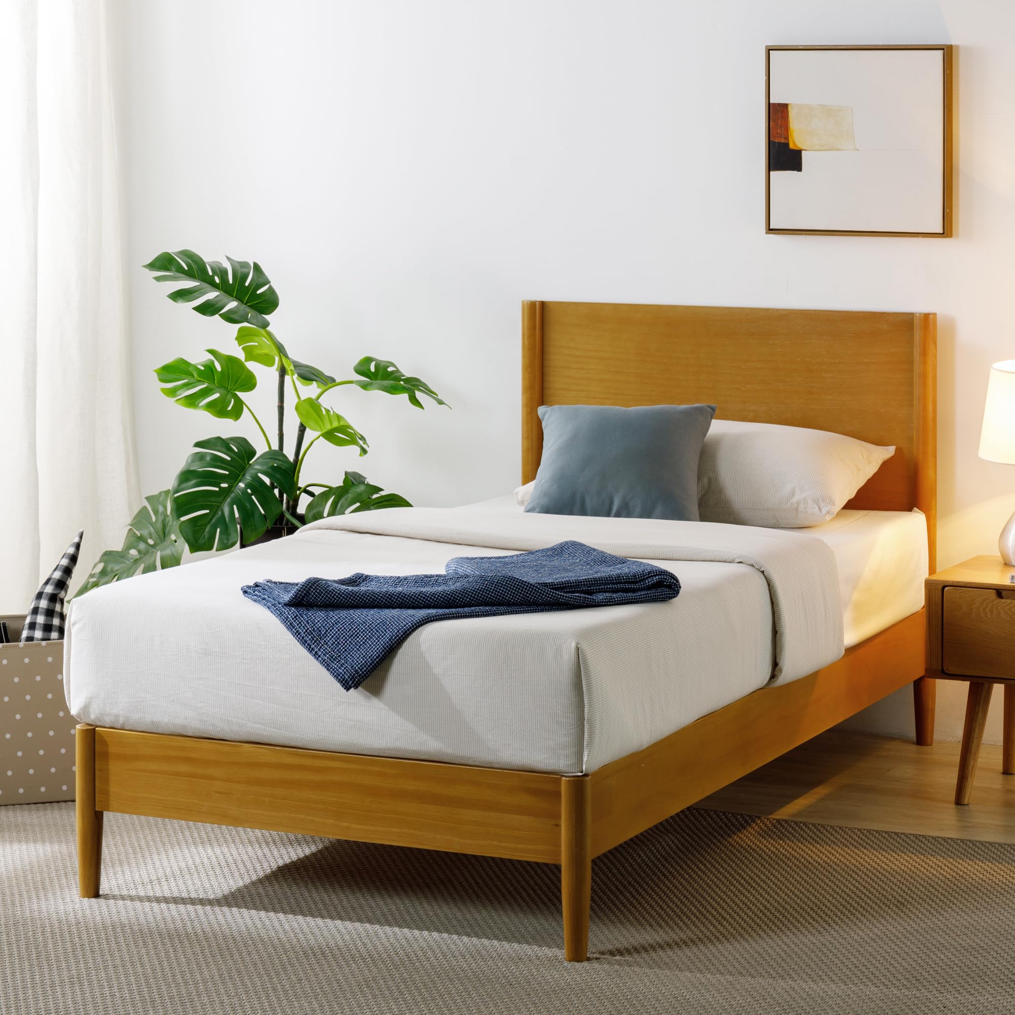 Zinus Allen Mid Century Wood Platform Bed Frame