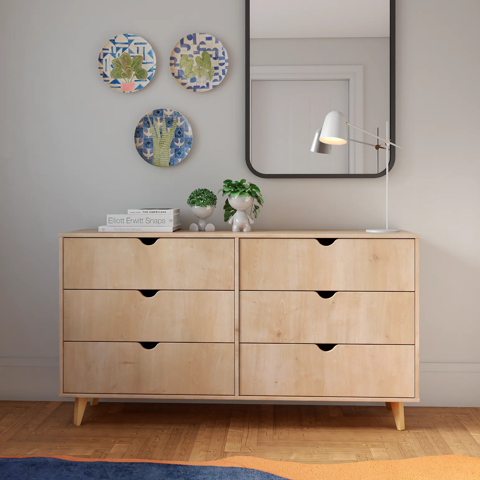 George Oliver 6 Drawer 59 W Double Dresser