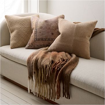 Faux Mohair Framed Ombre Throw