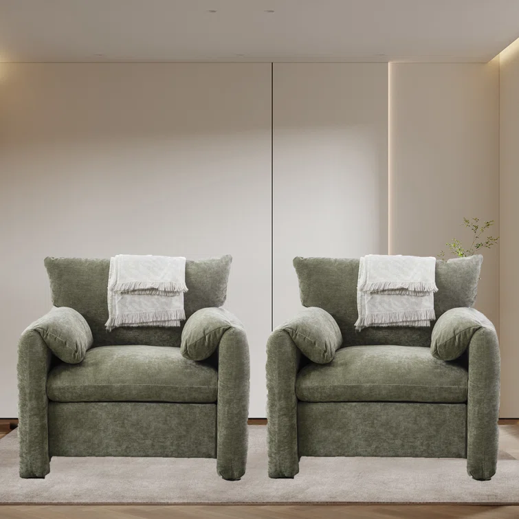 Hokku Designs Anakah Chenille Oversized Armchair