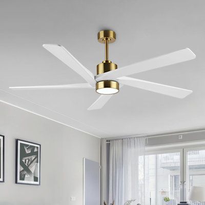 Wade Logan Athanafis 5 Blade Led Standard Ceiling Fan With Remote Control And Light Kit Included