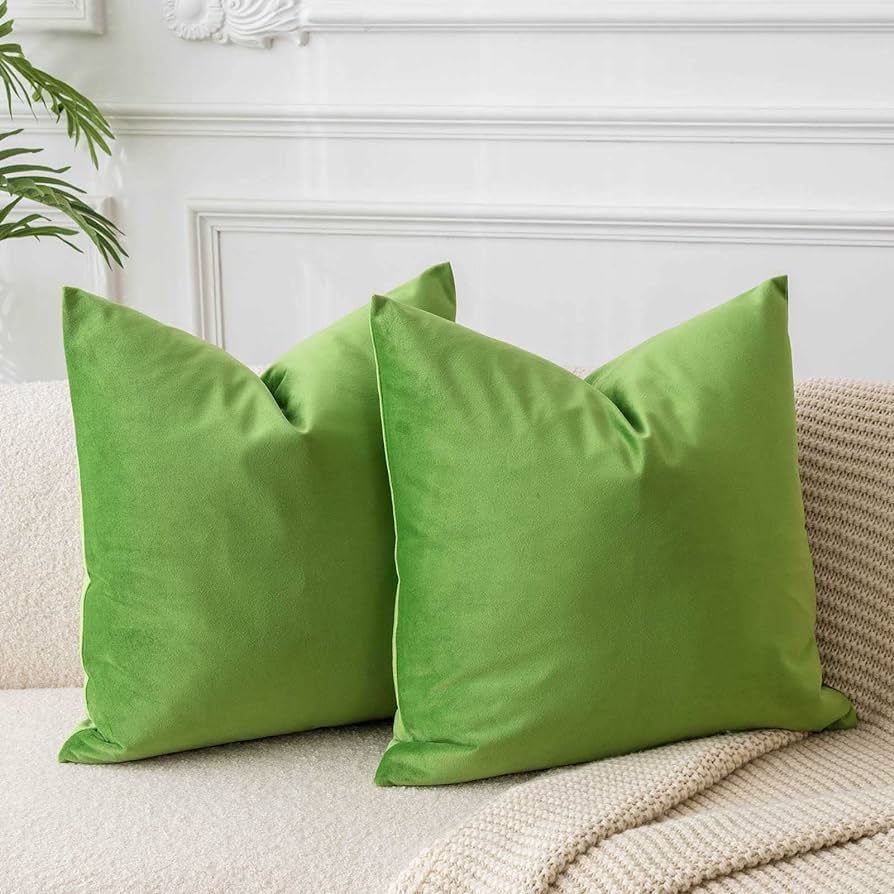 Juspurbet Black Velvet Throw Pillow Covers 18x18 Inch Set Of 2 For Living Room Couch Sofa Bedroom Decorative Square Solid Soft Cushion Cases With Invisible Zipper : Home & Kitchen