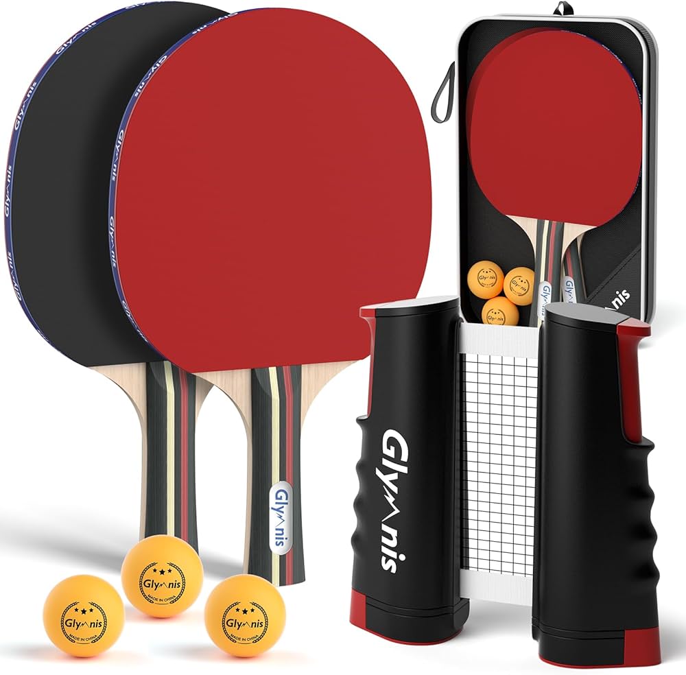 Glymnis Ping Pong Paddles Set Of 4 Table Tennis Rackets With 8 Balls