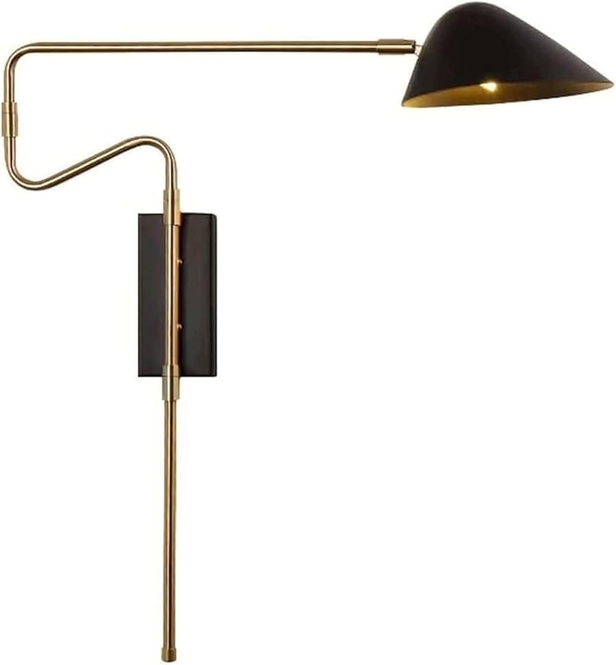 Attrex Swing Arm Wall Lamp Metal Wall Lights Angle Adjustable Wall Lantern Black Reading Lights For Bedroom Bedside Wall Sconce : Tools & Home Improvement