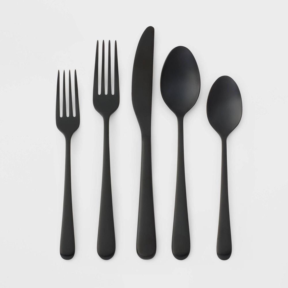 20pc Harrington Flatware Set Black - Threshold