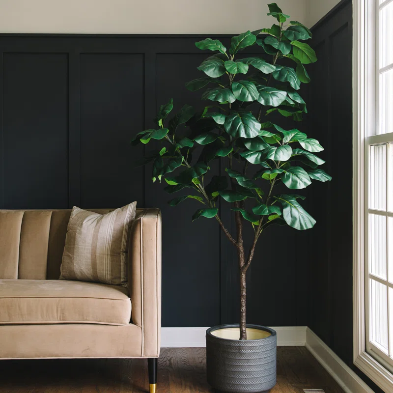 Primrue Faux Fiddle Leaf Fig Tree 4 Branches In Pot