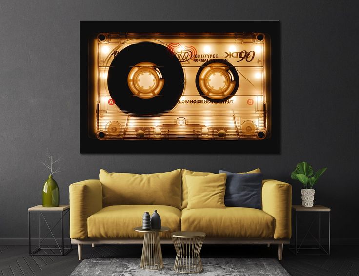 Shining Audio Cassette Retro Music Wall
