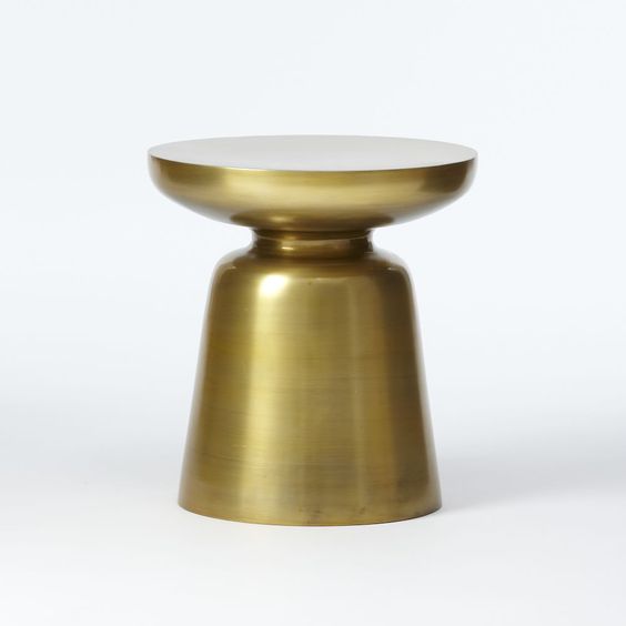 Everly Quinn Barraza Adler Brass Metal Side Table